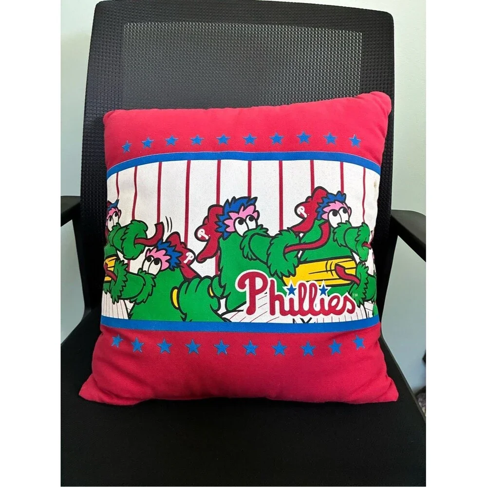 MLB Philadelphia Phillies Square Throw Pillow Phillie Phanatic